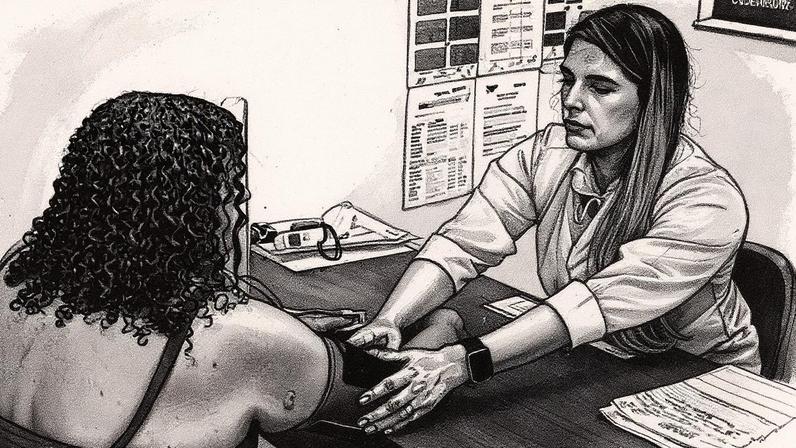 Laser combate hipertensão causada pela menopausa, aponta estudo recente Paciente com hipertensão é atendida em UPA de Dias D'Ávila, na Bahia; em pesquisa, aplicação de laser mostrou potencial no combate à hipertensão provocada pela menopausa (Foto: Rafaela Araújo - 29.set.23/Folhapress)