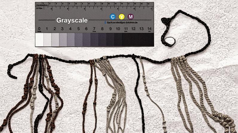 Quipo, objeto usado para registros no Império Inca, com fio principal feito com cabelo humano (Foto: Reprodução)