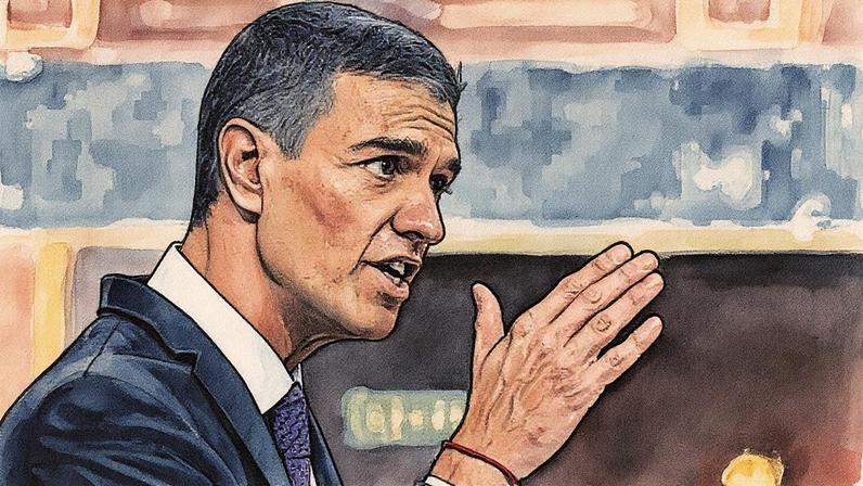 O Presidente do Governo, Pedro Sanchez, dá uma coletiva de imprensa, após uma reunião com o Rei Felipe VI, no Palácio de Marivent, em 29 de julho de 2025, em Palma de Mallorca, Ilhas Baleares, Espanha. (Foto: Europa Press News | Europa Press | Getty Images)