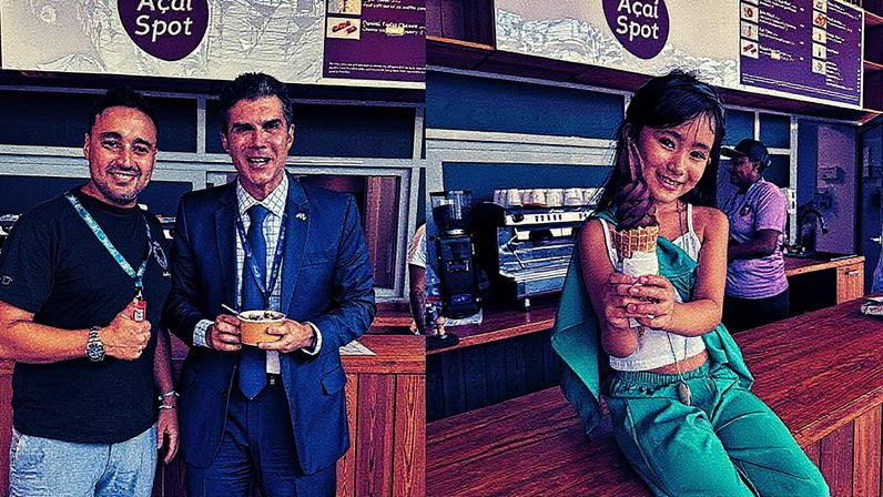 Sorveteria de açaí ficou na Green Zone da COP 28, em Dubai. (Foto: Arquivo pessoal / Márcio Saboya)